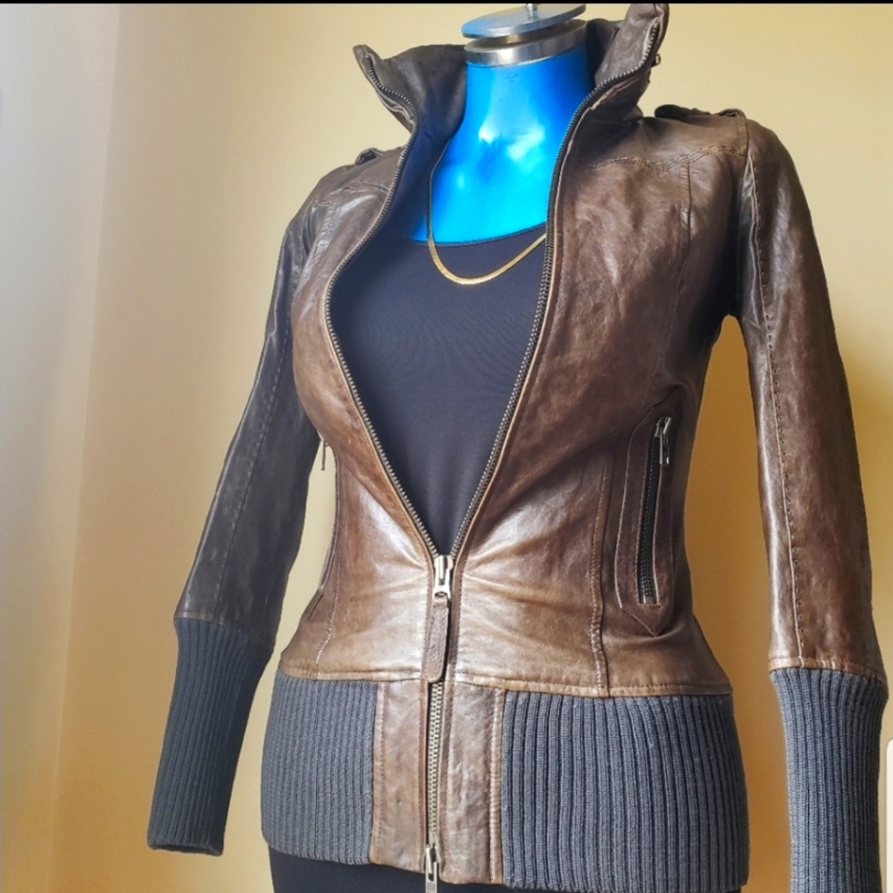 Mackage Lamb Leather Nev Jacket